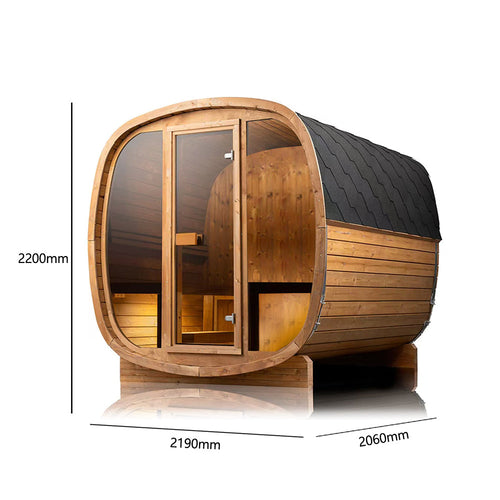 Auris Two Luxury Outdoor Cedar Sauna — premium outdoor cedar sauna, product view 2