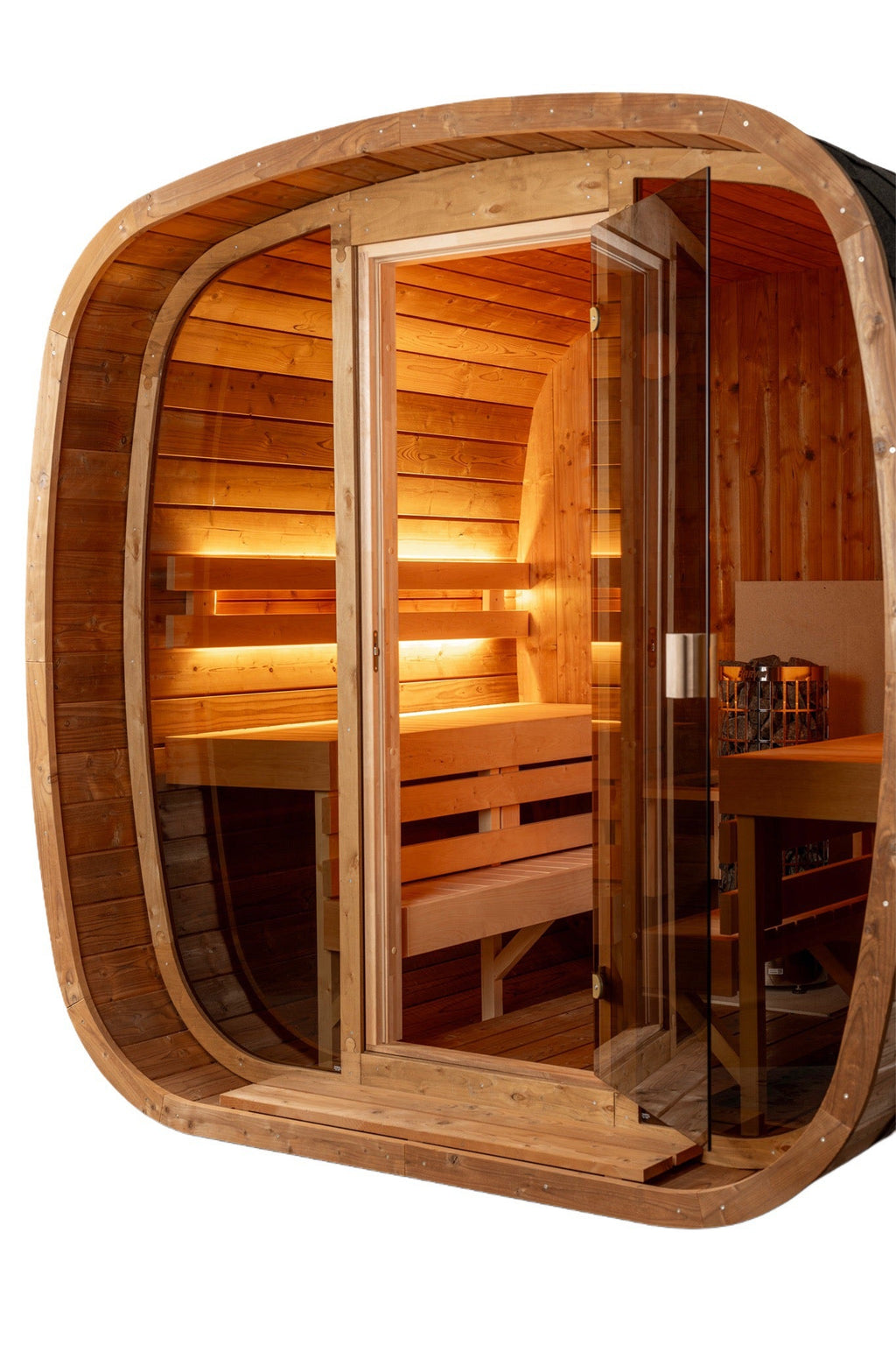 Auris Two Luxury Outdoor Cedar Sauna — premium outdoor cedar sauna, product view 3