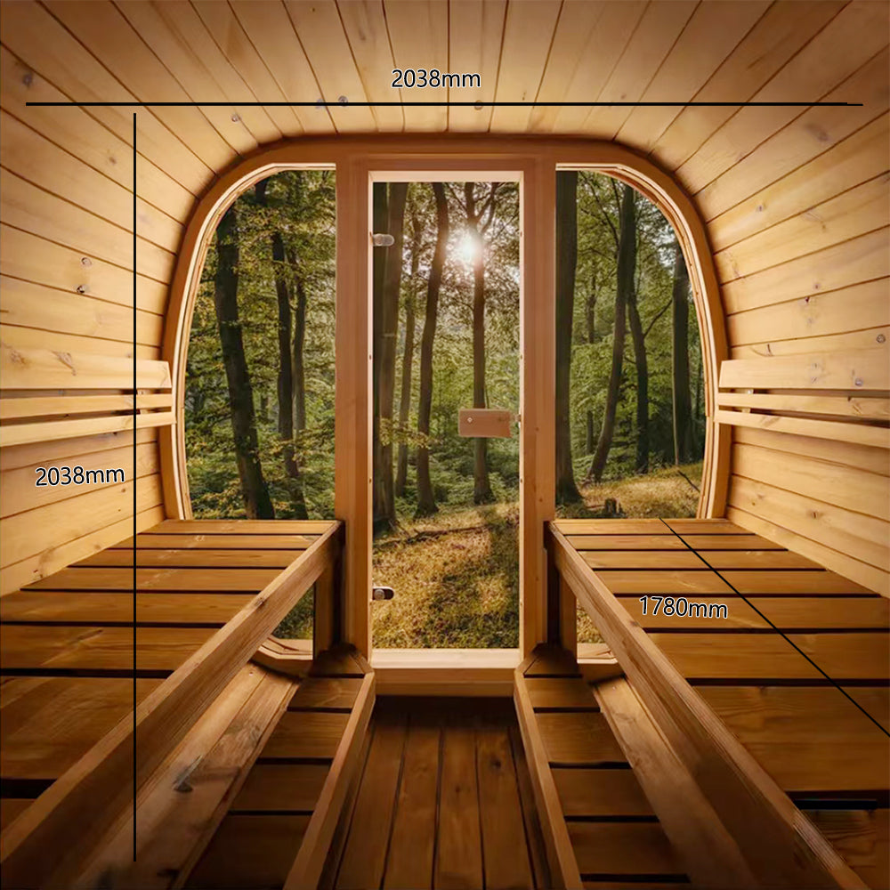 Auris Two Luxury Outdoor Cedar Sauna — premium outdoor cedar sauna, product view 5